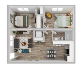 2 Bedrooms, 1 Bathroom Casitas S009 S009 floor plan